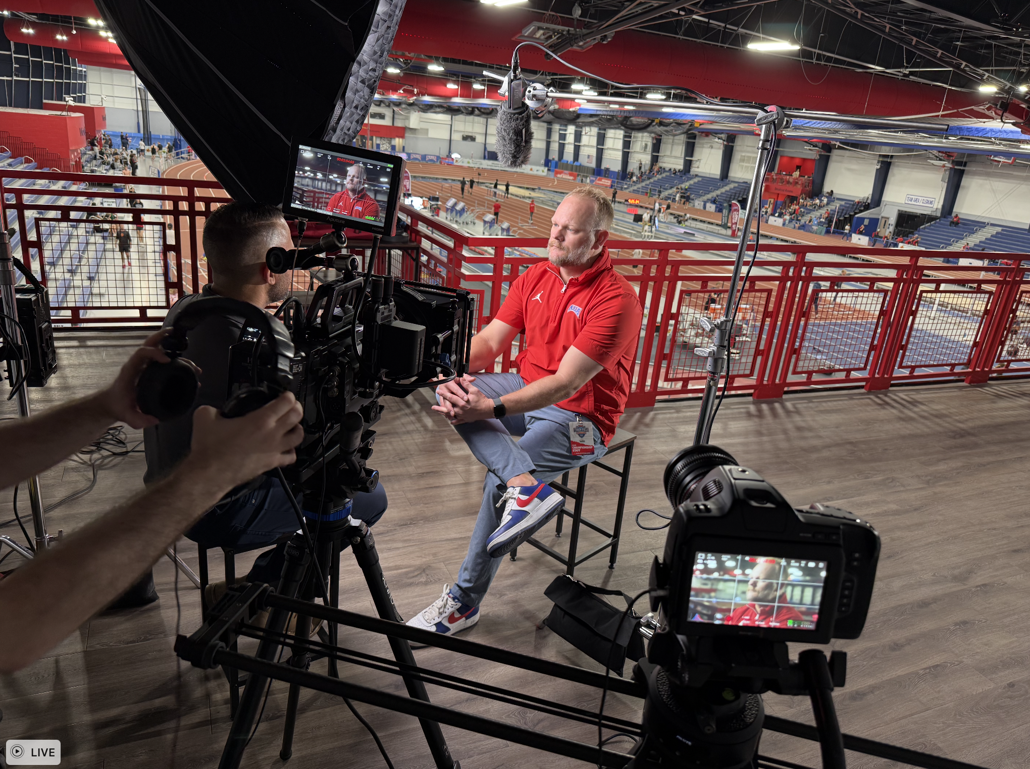 BetterMe Productions athletic facility interview setup